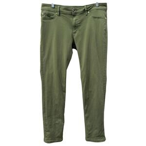 DL1961 Women’s Mid Rise Skinny Ankle Jeans Size 31 Green Stretch Denim